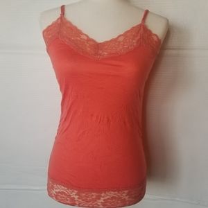 BONGO WOMENS LACE ADJUSTABLE SPAGHETTI CAMISOLE STRAP TANK TOP